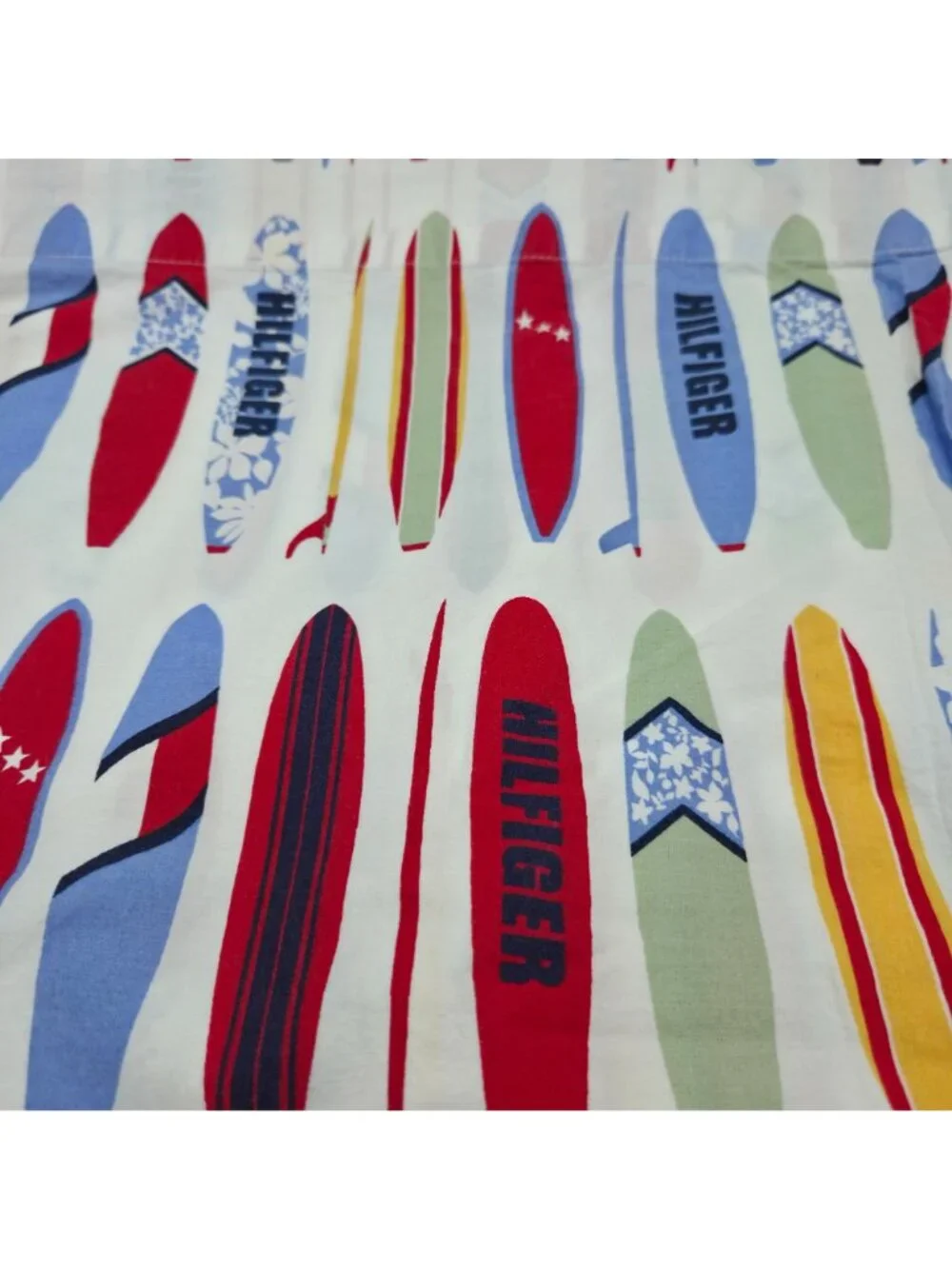 Tommy Hilfiger Surfs Up Surfboard Print Twin Flat Sheet ONLY Cotton 66 X 96